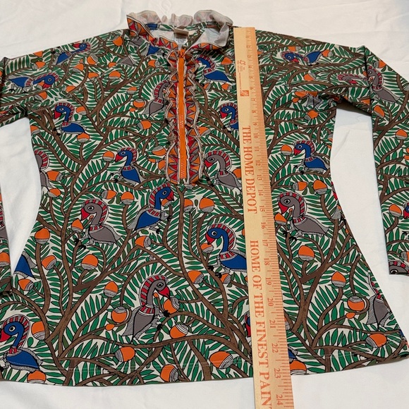 Tory Burch Multicolor Patterned Top Half Zip size L - Picture 7 of 8